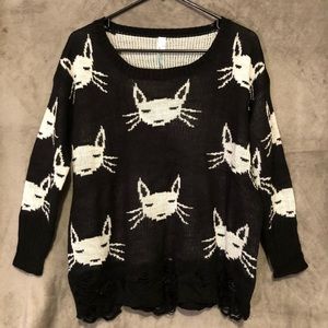 Distressed Cat Sweater